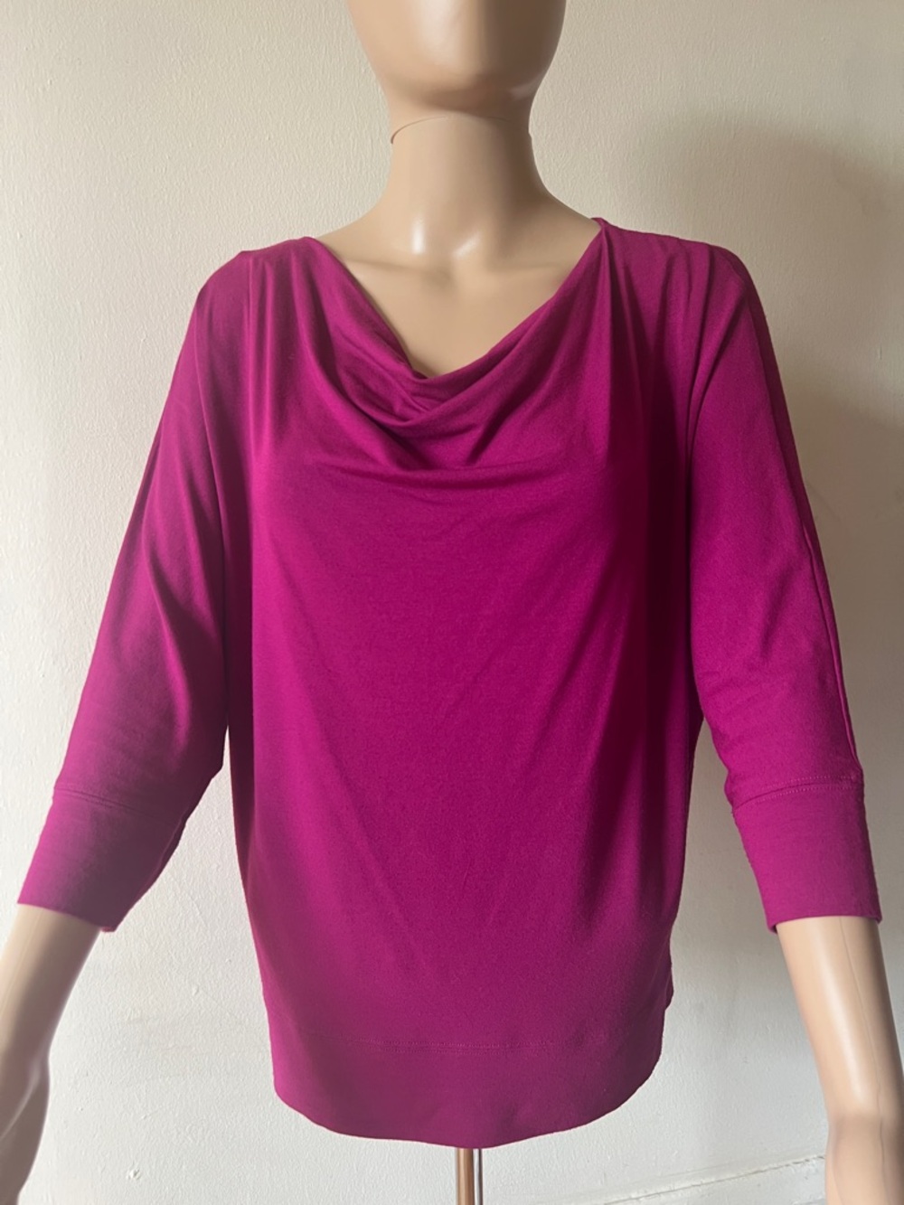 Eileen Fisher Draped Neck Magenta Top